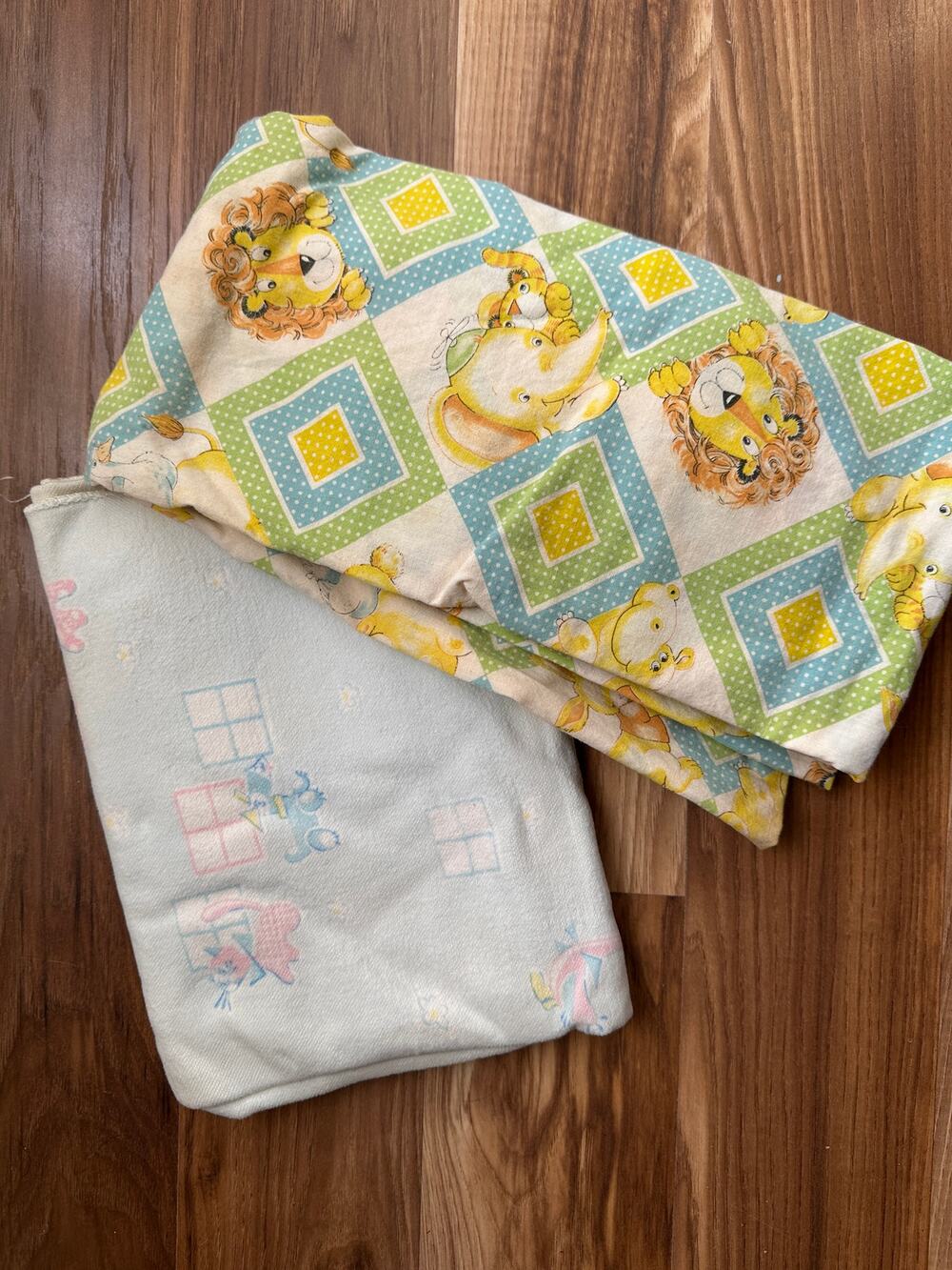 Vintage Baby Blanket and Crib Sheet